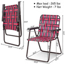 6 Pieces Folding Beach Chair Camping Lawn Webbing Chair by LJGDeals