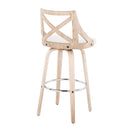 Charlotte - Farmhouse Fixed Height Bar Stool With Swivel And Round Footrest (Set of 2) by HouseOfZazla