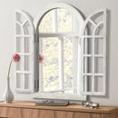 Arched Wood Frame Window Wall Mirror Farmhouse Decor