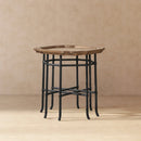 Foundry 24" Square Reclaimed Pine Wood & Iron Side Table Antique by HouseOfZazla