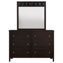Carlton 6-drawer Dresser with Mirror Cappuccino