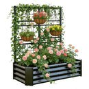 4x2x1FT Galvanized Raised Garden Bed with Arch Trellis