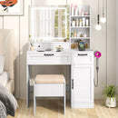 Vanity Set with Mirror and 3 Lighting Modes and Adjustable Brightness-White by LJGDeals
