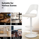 Bar Stools Set of 2 with Enlarged PU Leather Seat and Footrest