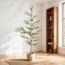 7Ft Artificial Olive Tree With Pot, Realistic Tall Fake Plant For Indoor Decoration - Green Leaves by Unique Piece Furniture