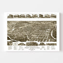 Vintage Map of Fort Worth, Texas 1886