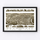 Vintage Map of Fort Worth, Texas 1886