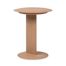 Mode - Leatherette Round C-Shaped Sofa Side Table - Saddle Brown by HouseOfZazla
