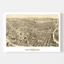 Vintage Map of Fort Worth, Texas 1891