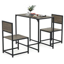 3 Pcs Dining Set Compact Table and 2 Chair with Metal Frame for for Small Space by LJGDeals