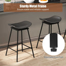 Set of 2 Swivel Barstools Faux Leather Upholstered Backless with Footrest by LJGDeals