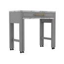 Light Gray Faux Marble Dining Table with Storage Drawer by HouseOfZazla