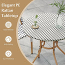 27.5 inch Outdoor Bistro Table with Heavy Duty Metal Frame and Adjustable Foot Pads-white by LJGDeals