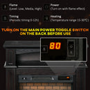 32" Electric Fireplace with Mantel, Freestanding Heater with LED Log Flame, Shelf and Remote Control, 700W/1400W, Brown