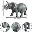 20'' Tall Resin Elephant Statue with Raised Trunk