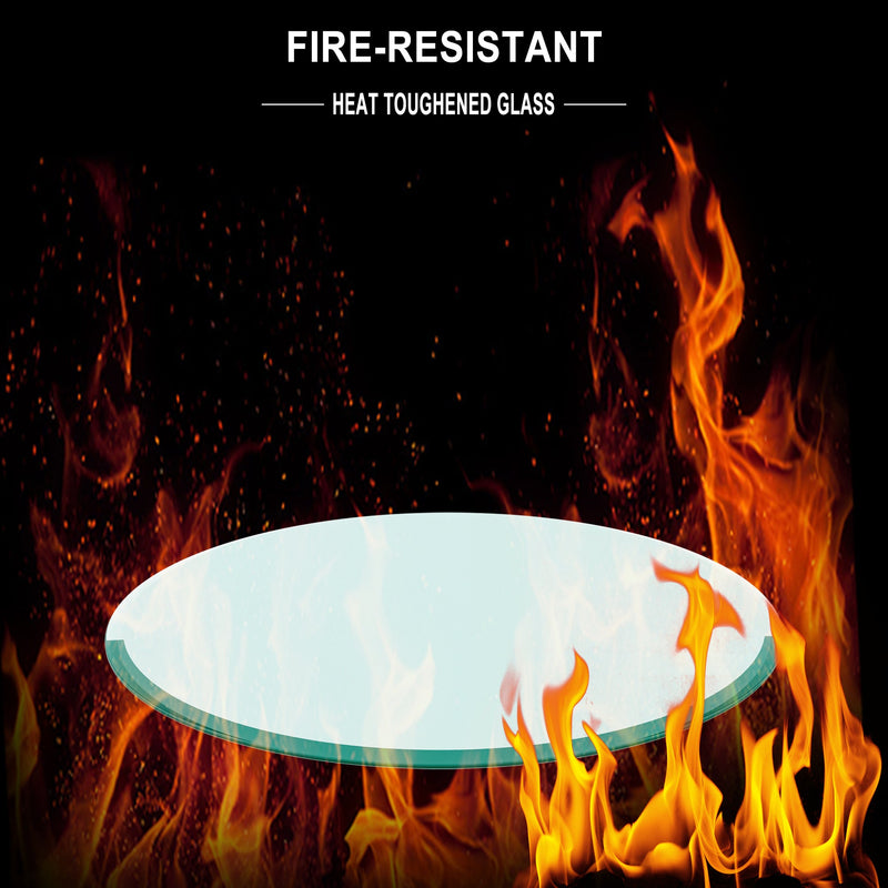 36" Inch Round Tempered Glass Table Top Clear Glass 1/4" Inch Thick Round Polished Edge