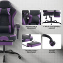 Gaming Chair with Footrest and Massage Lumbar Support