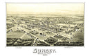 Vintage Map of Sunset, Texas 1890