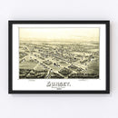 Vintage Map of Sunset, Texas 1890