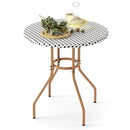27.5 inch Outdoor Bistro Table with Heavy Duty Metal Frame and Adjustable Foot Pads-white by LJGDeals