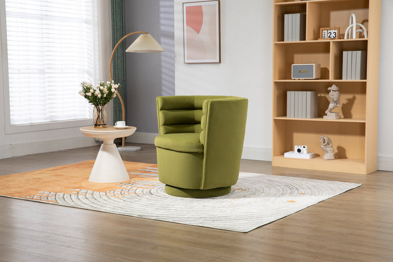 Swivel Barrel Chair, Comfy Round Accent Chair with storage for Living Room, 360 Degree Swivel Barrel Club Chair, Leisure Arm Chair for Nursery, Hotel, Bedroom, Office