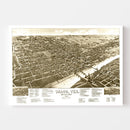Vintage Map of Waco, Texas 1886