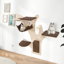 Wall-Mounted Cat Tower Cat Wall Shelves Furniture with Perch-Brown by LJGDeals