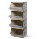 Set of 4 Storage Bins Stackable Cubes with Lid by LJGDeals