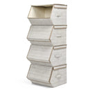 Set of 4 Storage Bins Stackable Cubes with Lid by LJGDeals