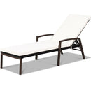 Patio Rattan Lounge Chaise Recliner with Back Adjustable Cushioned by LJGDeals