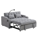 Modern Velvet Loveseat Futon Sofa Couch with Pullout Bed