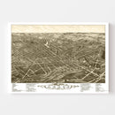 Vintage Map of Akron, Ohio 1882