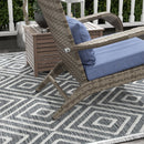Wicker Adirondack Chair with Ottoman