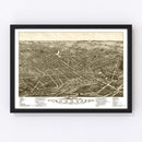 Vintage Map of Akron, Ohio 1882