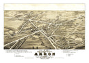 Vintage Map of Akron, Ohio 1882