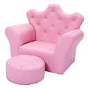 Children Upholstered Princess Sofa with Ottoman and Diamond Decoration for Boys and Girls by LJGDeals