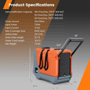 180 Pints/Day Commercial Dehumidifier with Pump and Drain Hose-Orange by LJGDeals