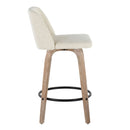 Toriano - Contemporary Fixed Height Counter Stool Swivel & Round Footrest (Set of 2) by HouseOfZazla
