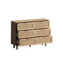 43.31"6-Drawers Rattan Storage Cabinet Rattan Drawer,for Bedroom,Living Room,Natural