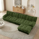 138" L Shaped Modern Sofa Modular Sectional Cloud Couch with Ottoman
