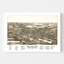 Vintage Map of Bellevue, Ohio 1880