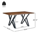 Industrial Style Indoor Dining Table With Metal Legs - Walnut / Black by HouseOfZazla