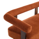 Round Armrest Loveseat (Dark Orange + Brown) by HouseOfZazla
