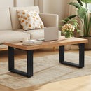 47 inch Farmhouse Style Rustic Coffee Table with Thickened Tabletop and Natural Wood Texture-Oak by LJGDeals