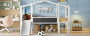 Loft House Bed With Ladder And Slide, With board And Light Strip On The Roof by HouseOfZazla