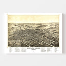Vintage Map of Bowling Green, Ohio 1888