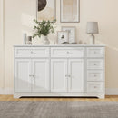Buffet Sideboard 59" Modern Coffee Bar Station Console Table-White by LJGDeals
