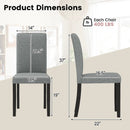 Dining Chair Set of 2 Mid-Century Modern Chairs with Rubber Wood Legs-Gray by LJGDeals