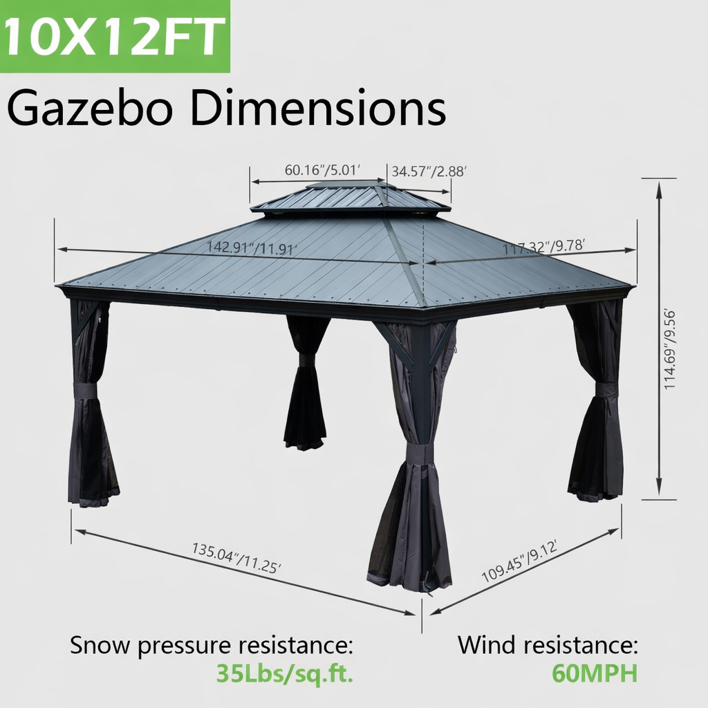 10'x12' Hardtop Gazebo with Resin Roof, photo 4 of 10
