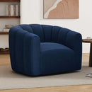 Serenizia - Upholstered Swivel Chair With Channel Tufted